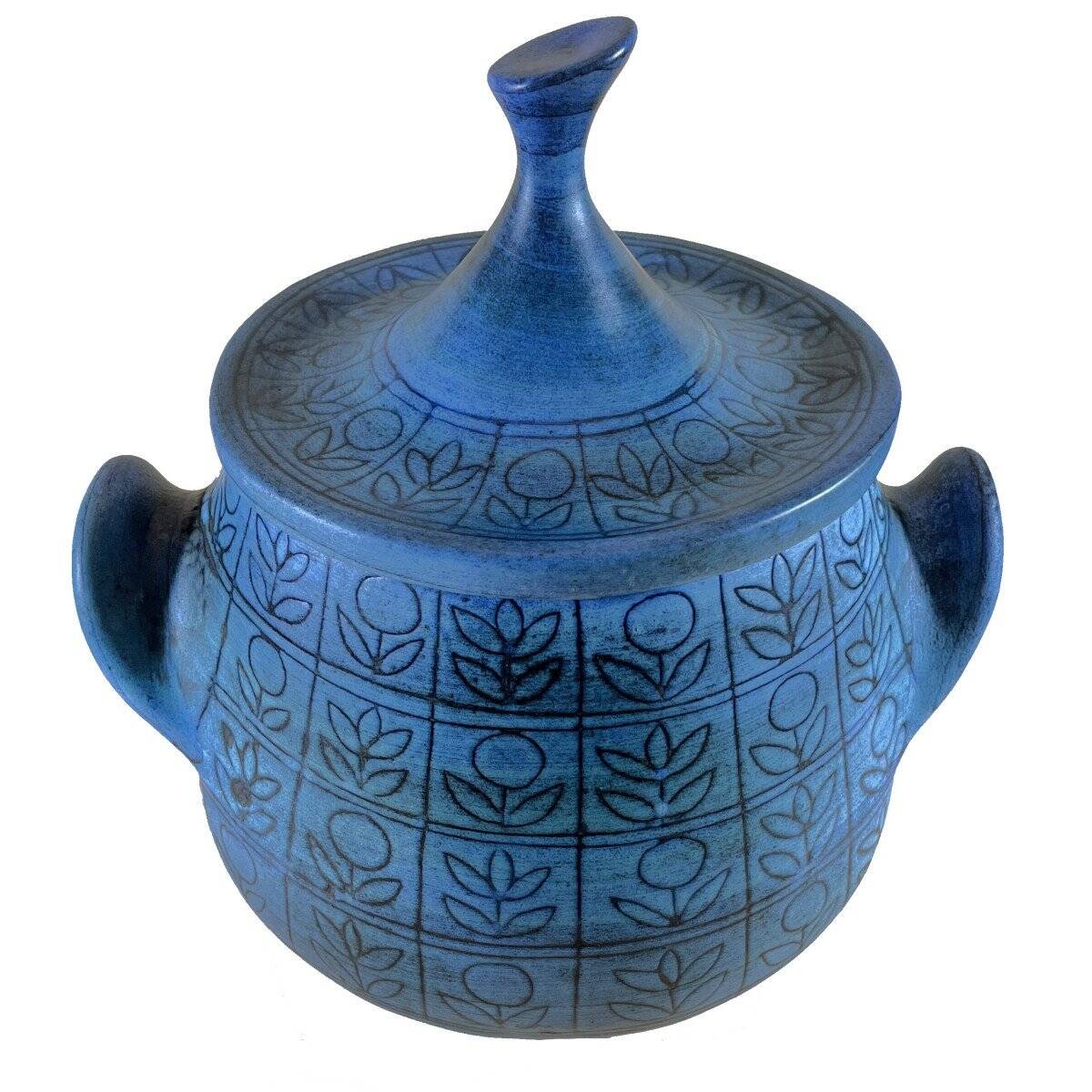 Jean De Lespinasse - Large soup tureen/ceramic container in blue - 1950s/1960s