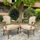 Paire de fauteuil en bois naturel de style louis xv xix eme siècle