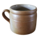 Vase terracotta milk jug with a glazed interior handle.