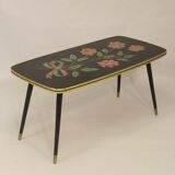 Vintage coffee table year 60 flower patterns