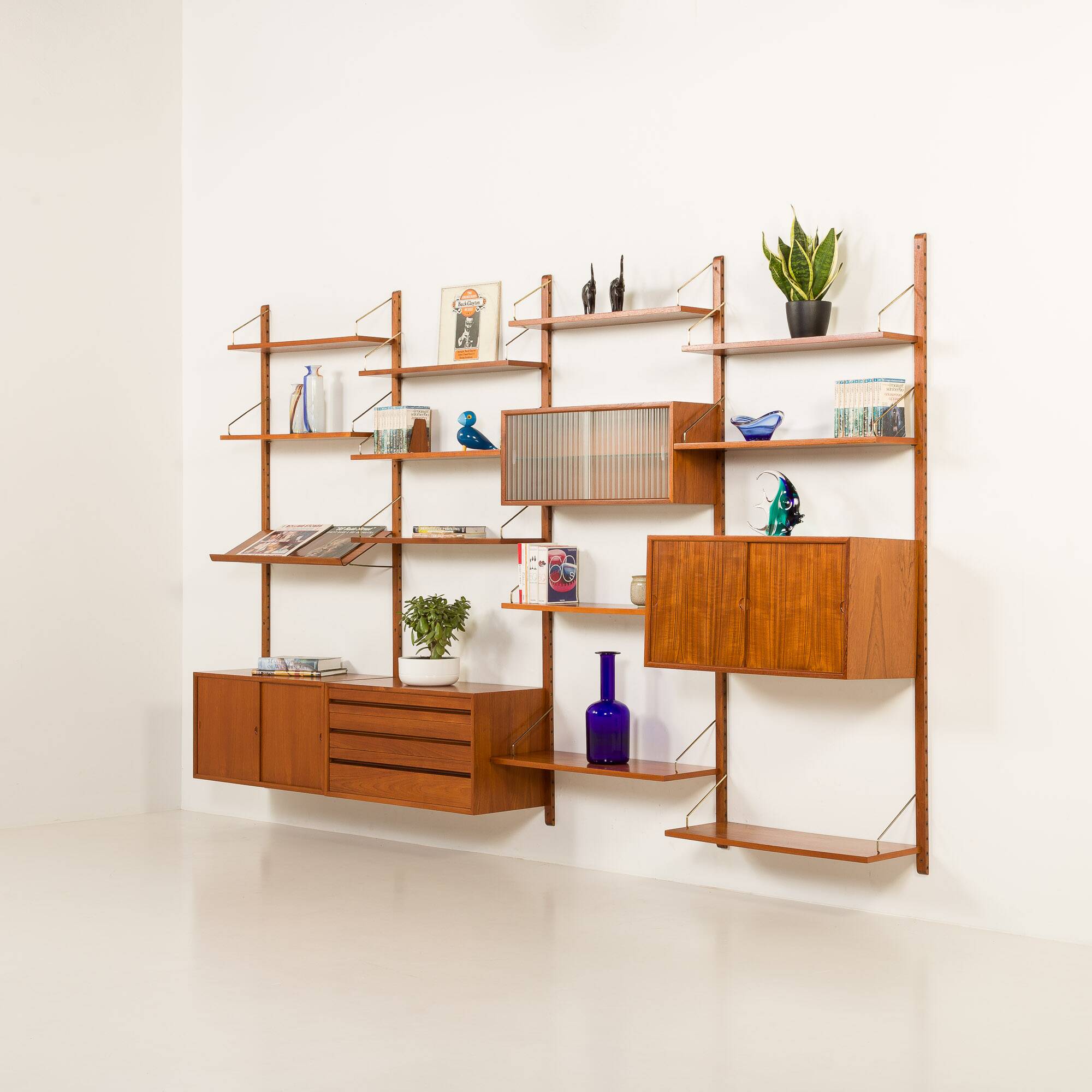 Poul Cadovius 4 bay teak Wall unit, 1960s