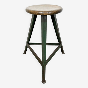 Dark Green Industrial Workshop Stool, 1960s