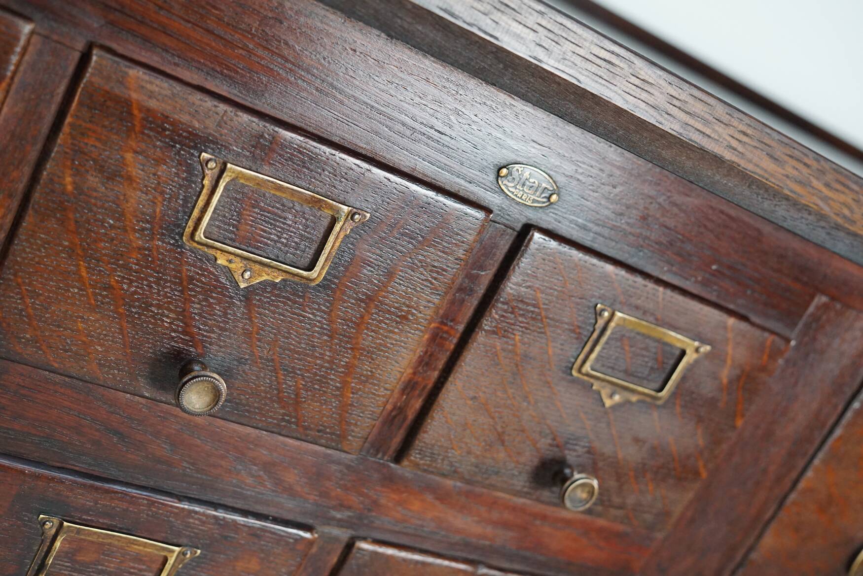 Large French oak notary apothecary cabinet / filing cabinet, 1920/30s