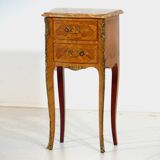 Louis XV 18th century marquetry bedside table nightstand chest of drawers