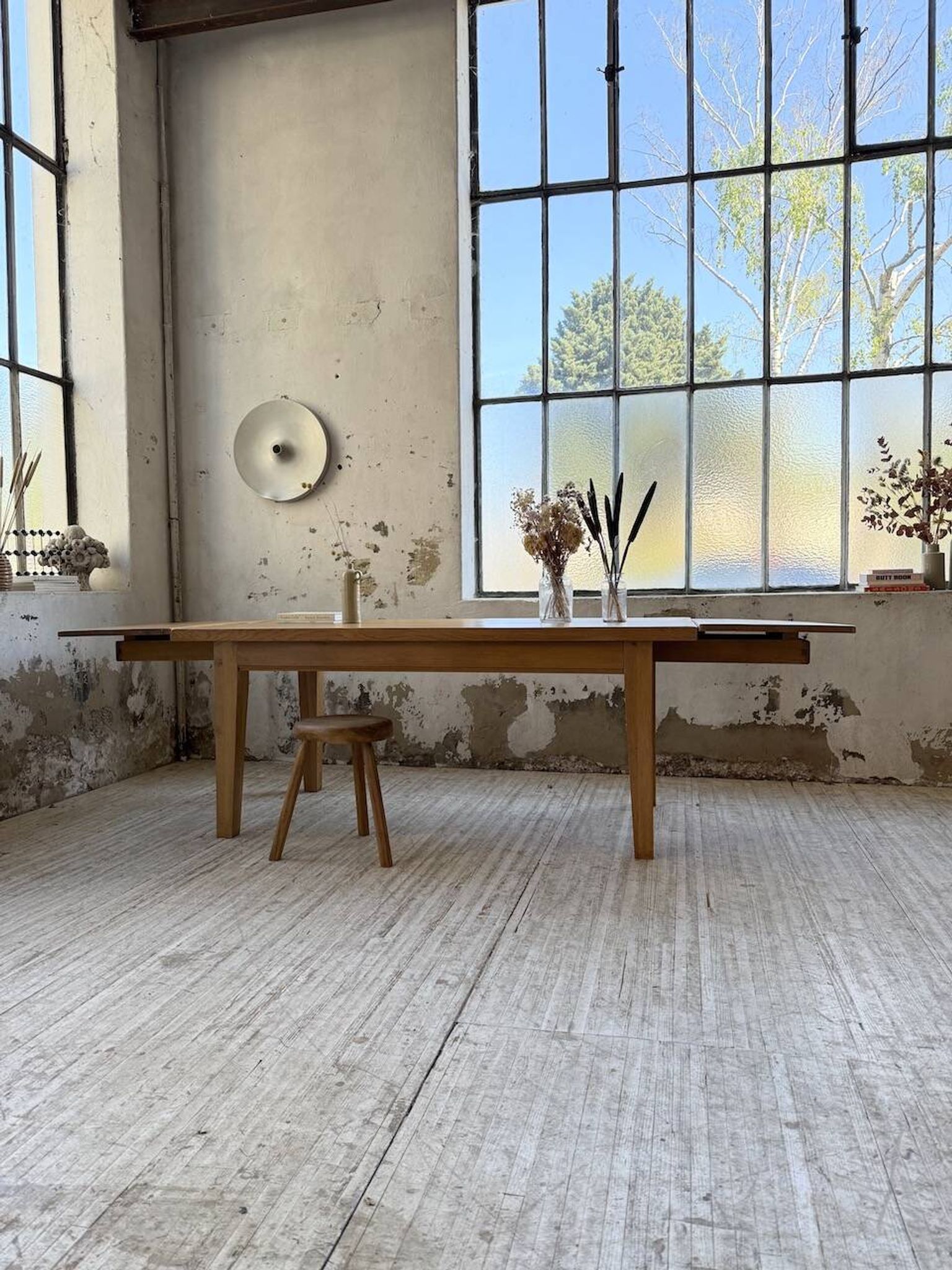 Table de ferme extensible en chêne massif