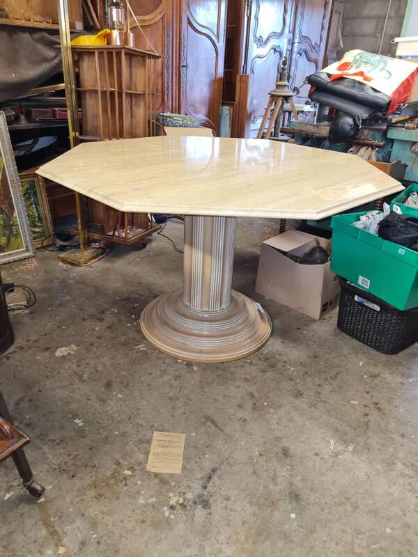 Table de salle a manger plateau en marbre