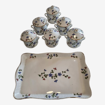 Porcelain tray and pots set