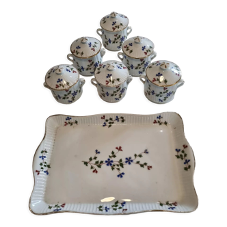 Porcelain tray and pots set