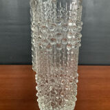 A pair of vintage rolled glass vases.