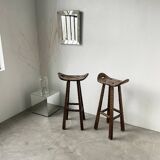 Pair of brutalist high stools