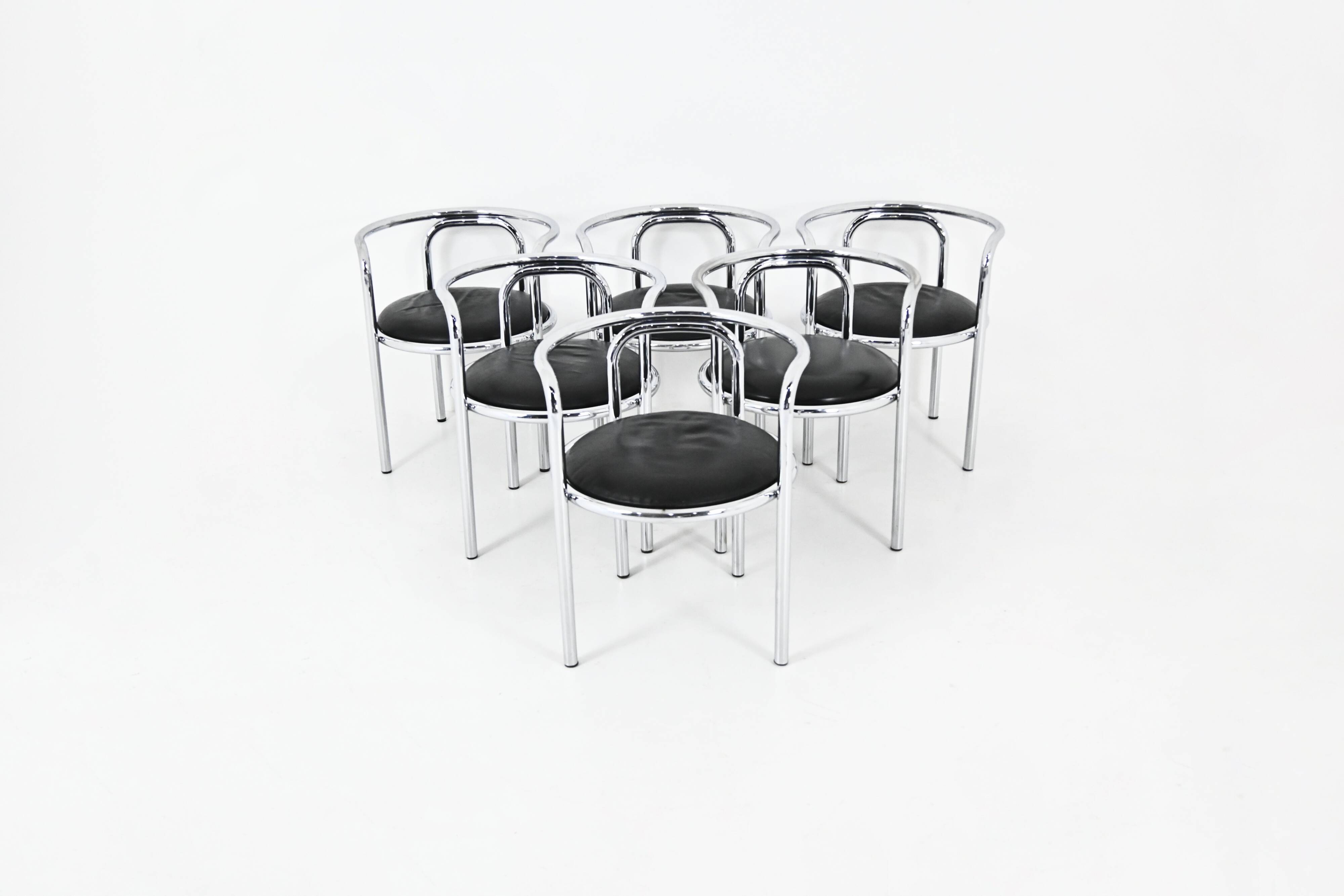 6 “Locus Solus” Chairs by Gae Aulenti for Poltronova, 1960s