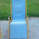 Set of 3 vintage lafuma sun loungers canvas and tubes + table