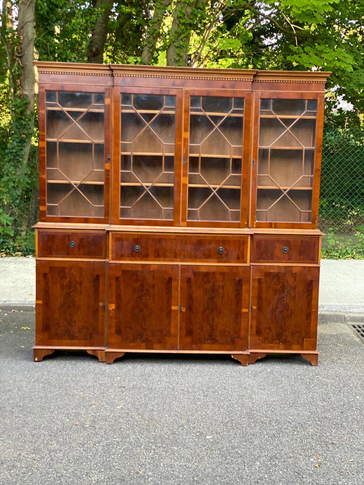 Grand Meuble Bibliothèque / Secrétaire d'Angleterre Style Regency — Bois No