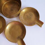 Set of 4 vintage brass nesting ashtrays