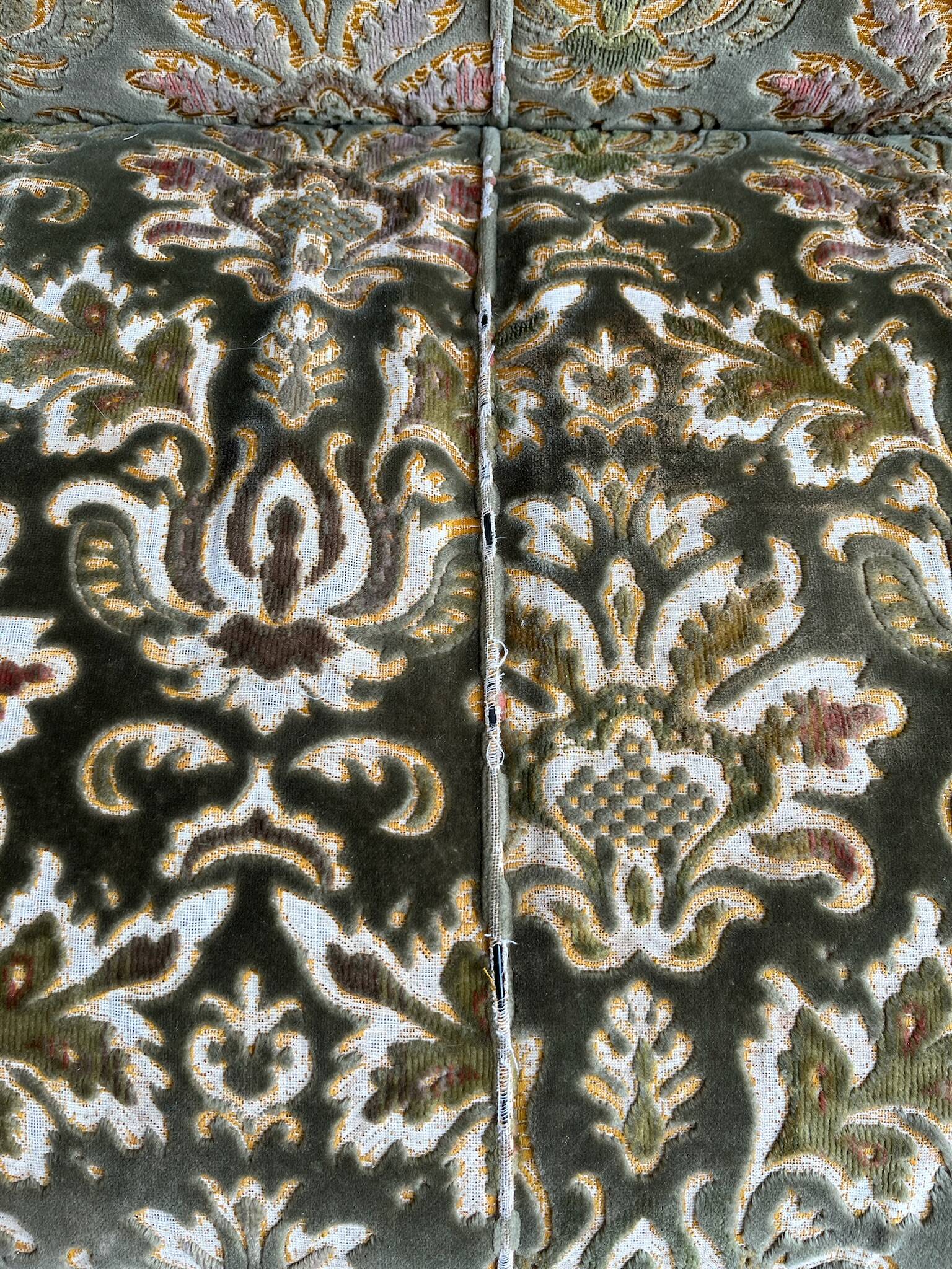 Vintage baroque chair with a rich floral pattern