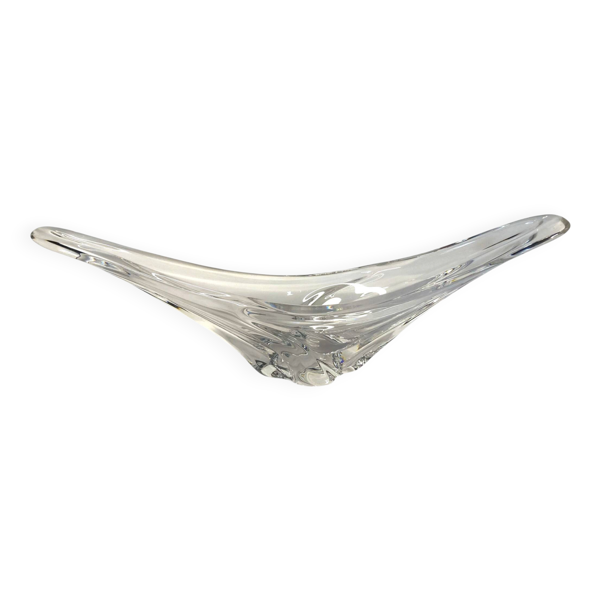 Daum, important crystal centrepiece and trinket dish from around 1950.