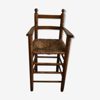 Chair high child wood massif vintage