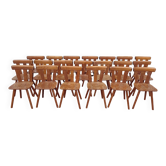 Set of 20 bistro cafe bar restaurant chairs - wood - vintage