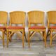 Suite of 4 chairs in Italian rattan design from the 60/70