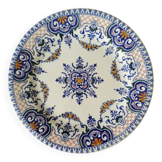 Vintage hand-painted dinner plate from Gien, France