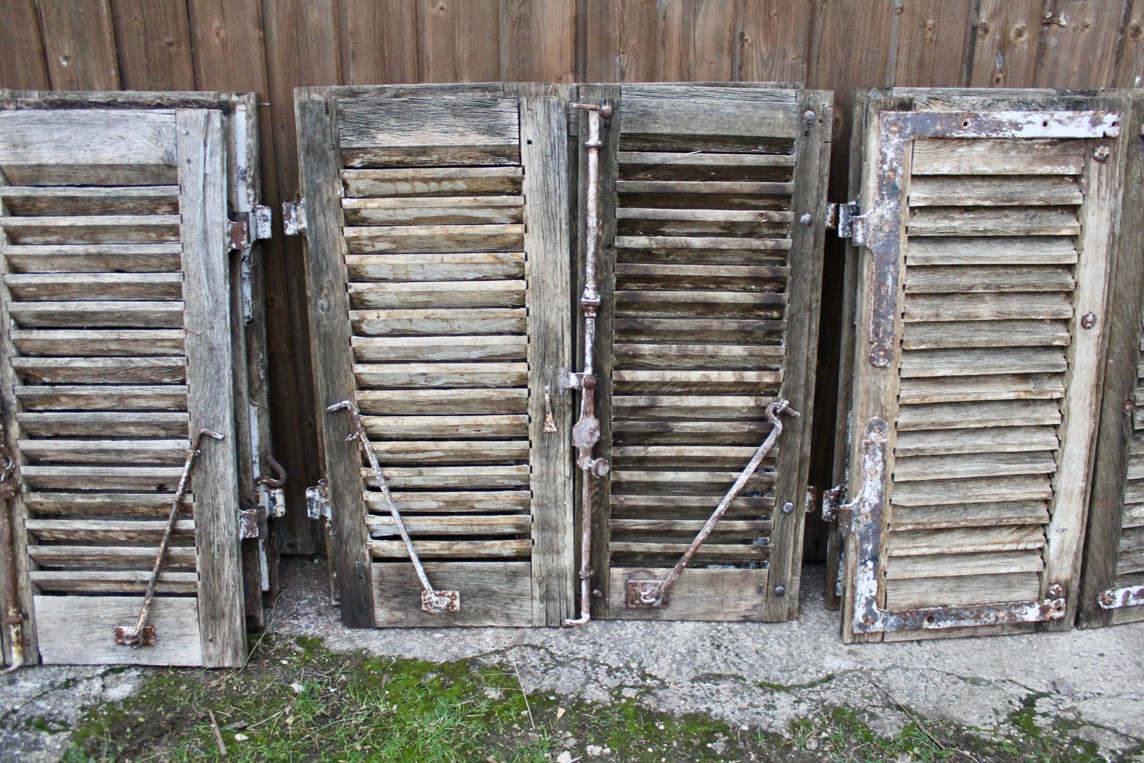 Set of 10 PAIRS of antique 19th-century shutters