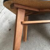 Modernist free-form tripod coffee table 2 trays - 1950