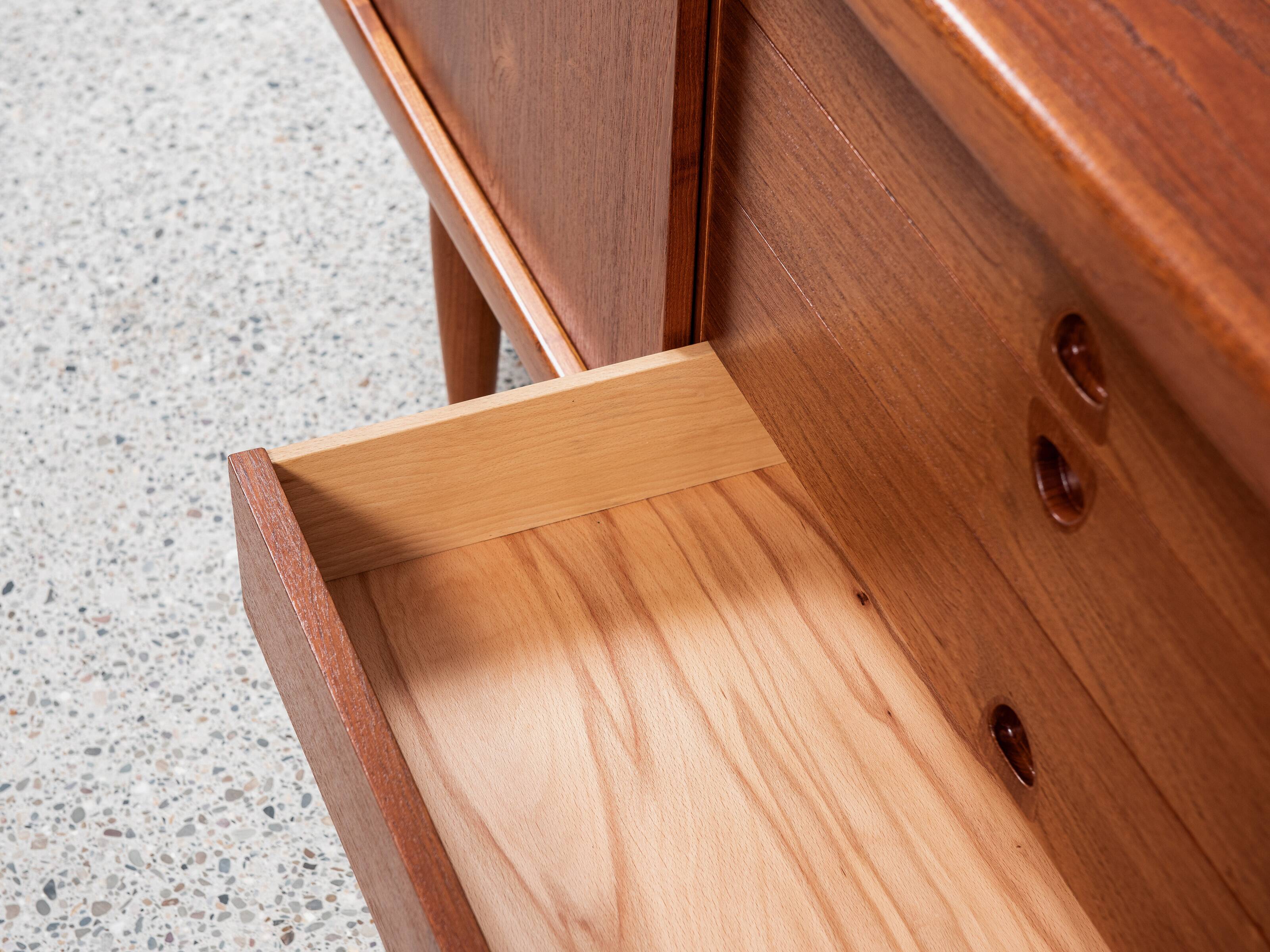 Midcentury Danish sideboard in teak by HW Klein for Bramin 1960s - with the 3 stripes