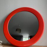 Syla vintage orange round plastic mirror