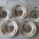 5 hollow plates faience sarreguemines ma normandie
