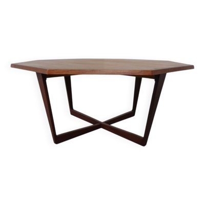 Danish Octagonal Teak Coffee Table, 1960s