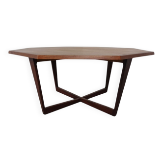 Danish Octagonal Teak Coffee Table, 1960s