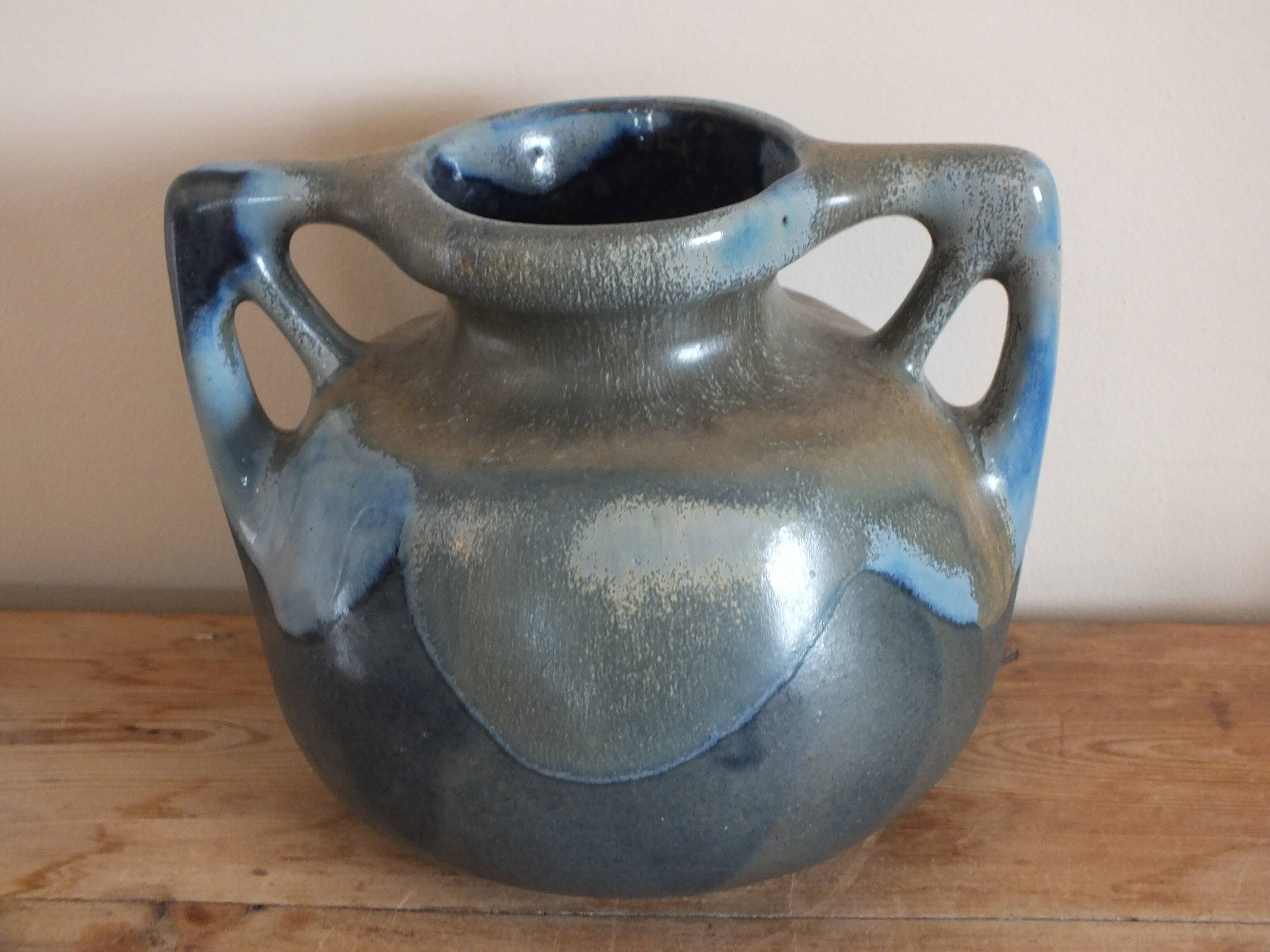 Vase Art Déco en grès émaillé Atelier d'Art Jack Lebrec