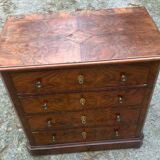 Petite commode style Louis Philippe ronce noyer