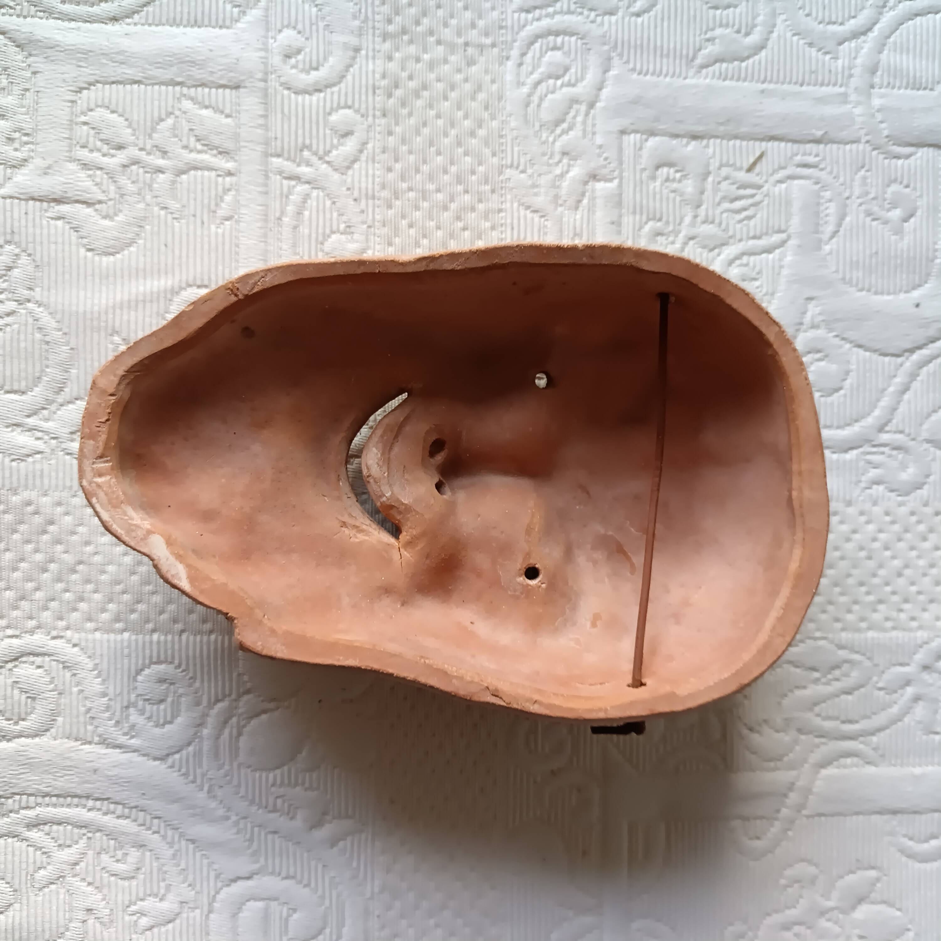 2 vintage terracotta masks made in Greece