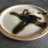 Plate vintage pottery la colombe in stoneware artistic effect vallauris 17,8 cm