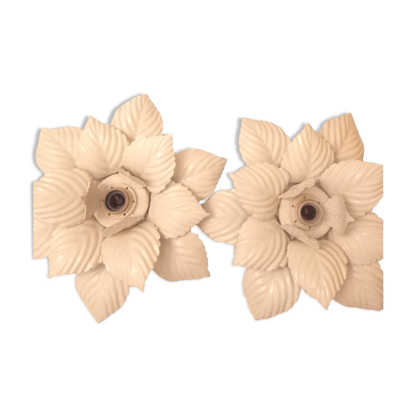 2 appliques fleur métal