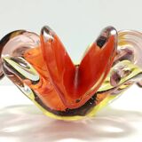 Grand cendrier/vide-poche en verre de Murano polychrome, attribué à Toso, Italie