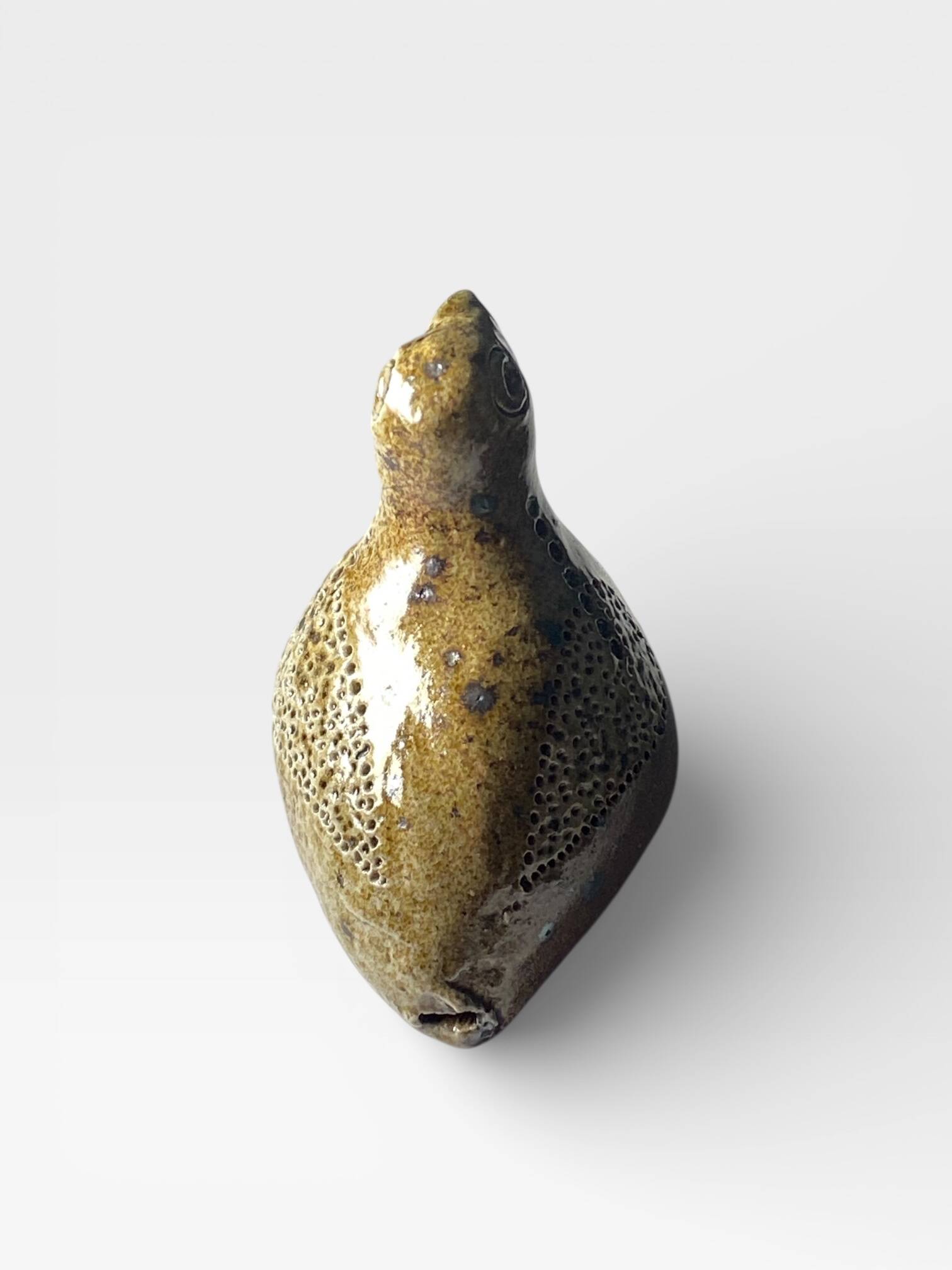 Glazed stoneware bird