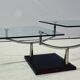 Vintage Danish Design Glass Coffee Table with Two Levels