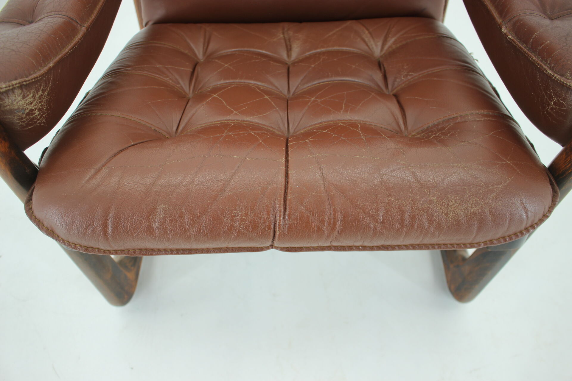 1960s adjustable leather armchair by Genega Mobler, Denmark