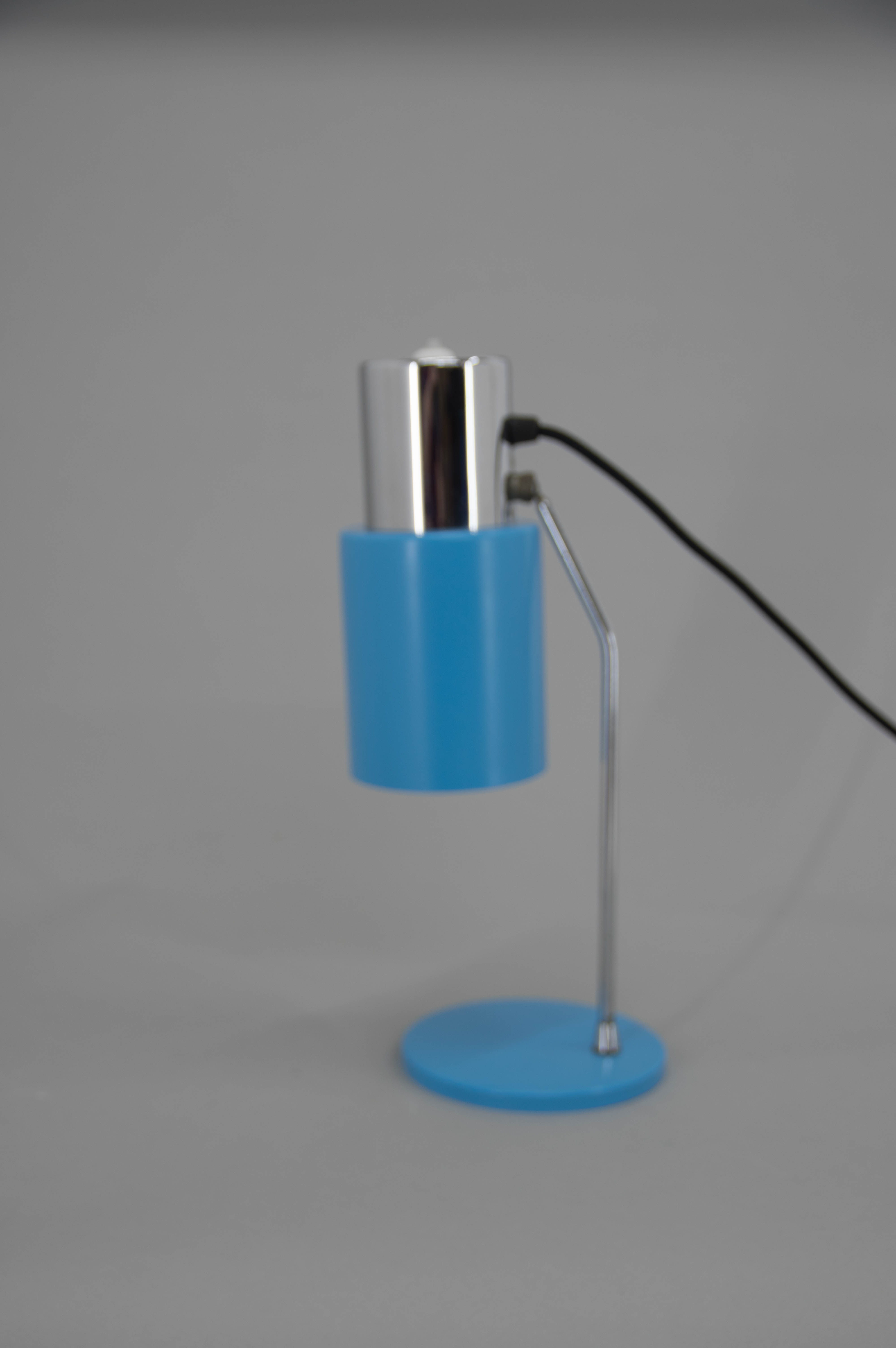 Mid-century blue table lamp by Napako, 1970s