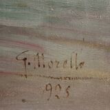 Signed painting and dated seascape with boats from the 20th century