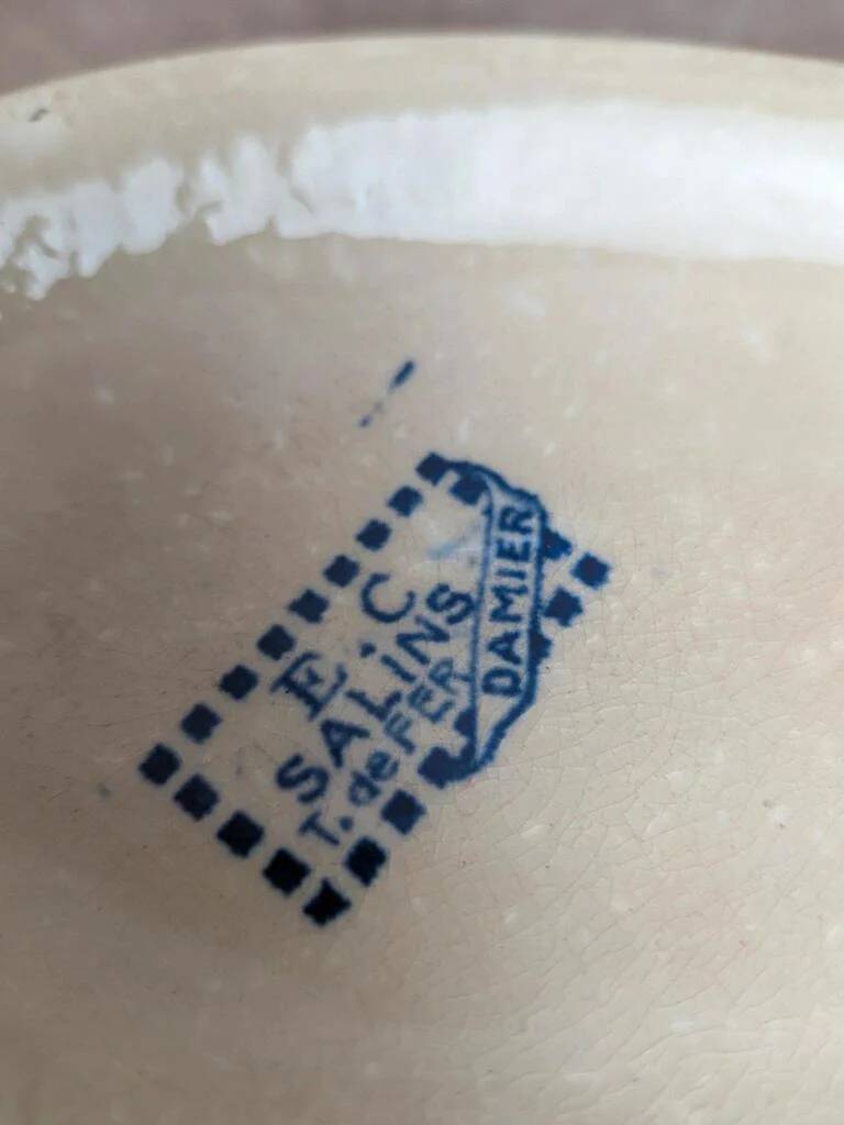 Iron Earth vegetable dish Salins model Old Checkerboard
