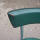 3 chaises chromé et cuir vert