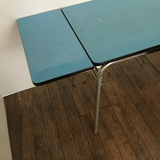 Vintage table in pool blue formica