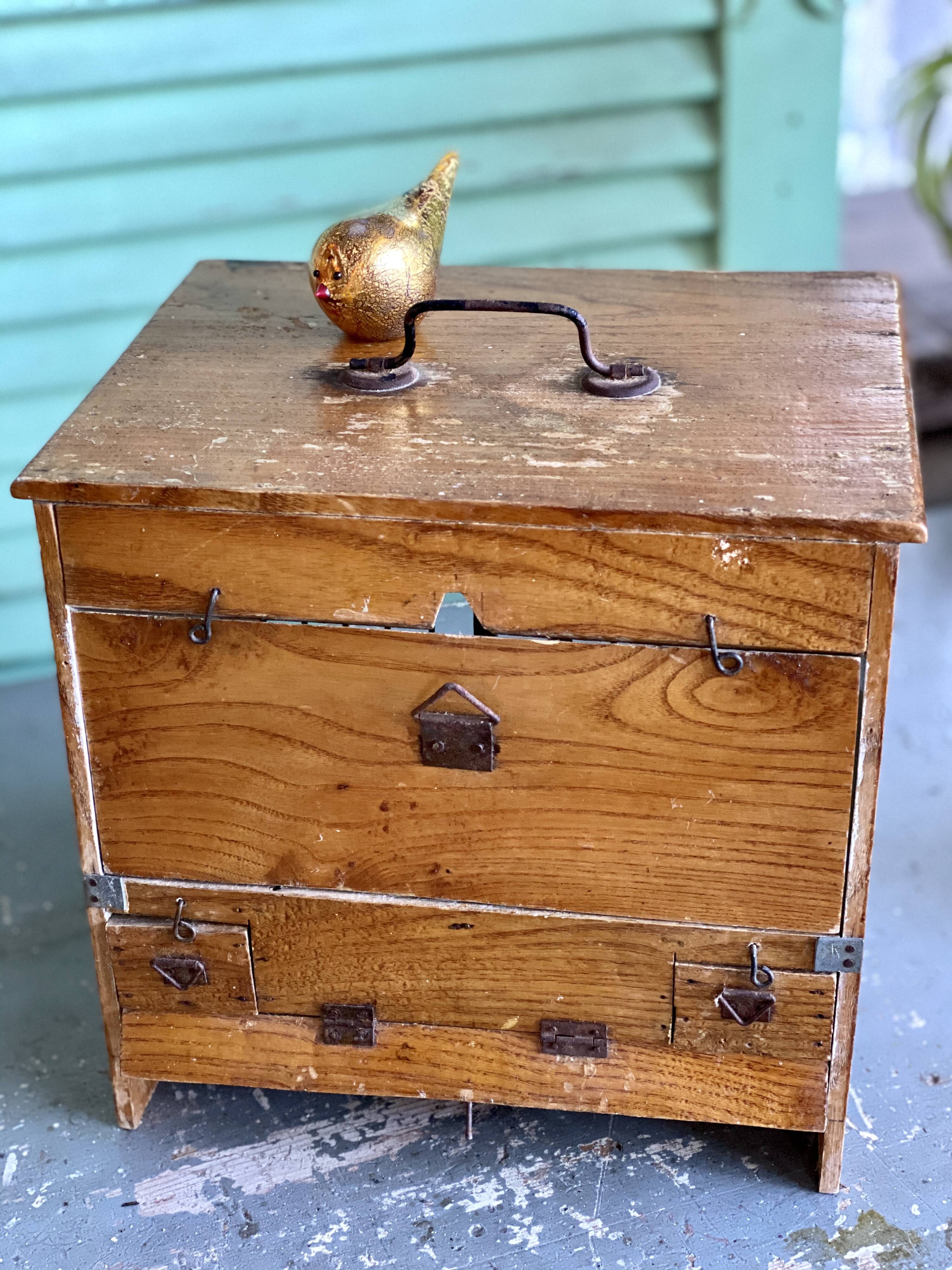 Wooden and steel bird cage