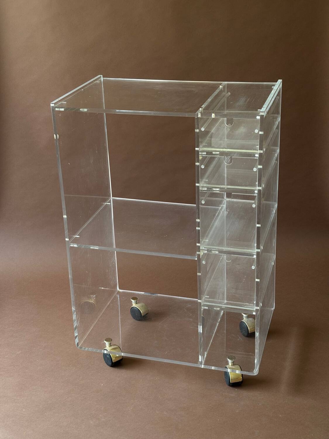 1970s acrylic furniture on wheels