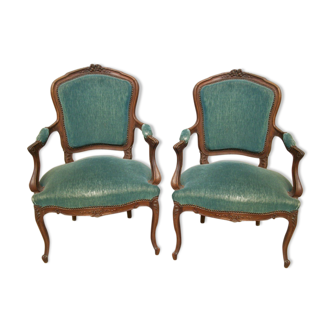 Pair of convertible armchairs