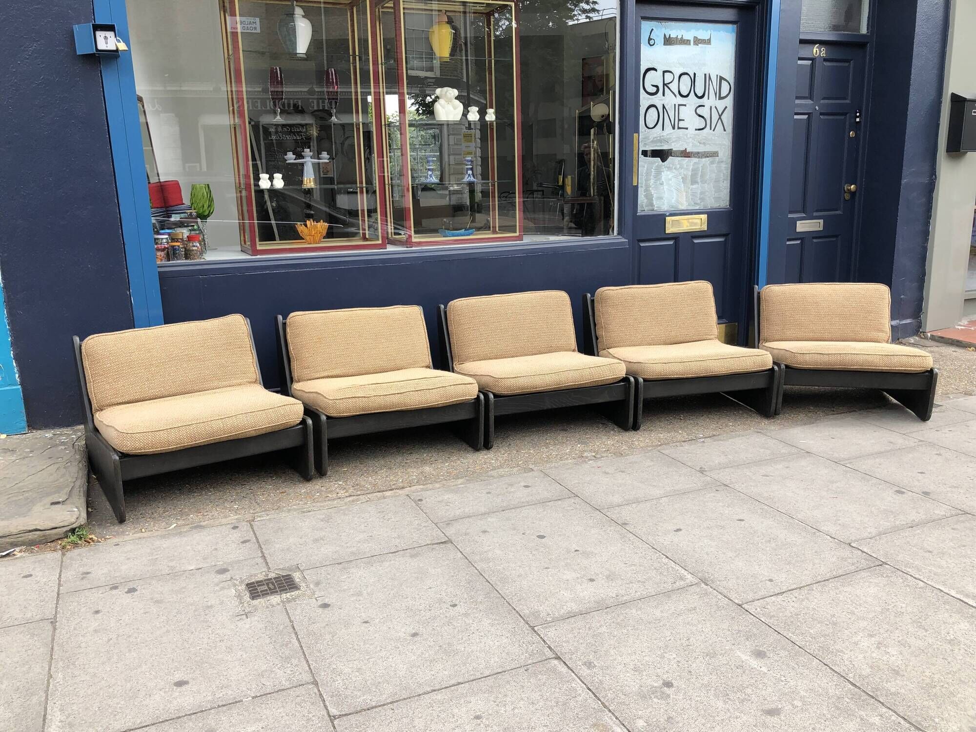 2 carl straub modular lounge armchairs vintage 1970s boucle sofa midcentury 1960s