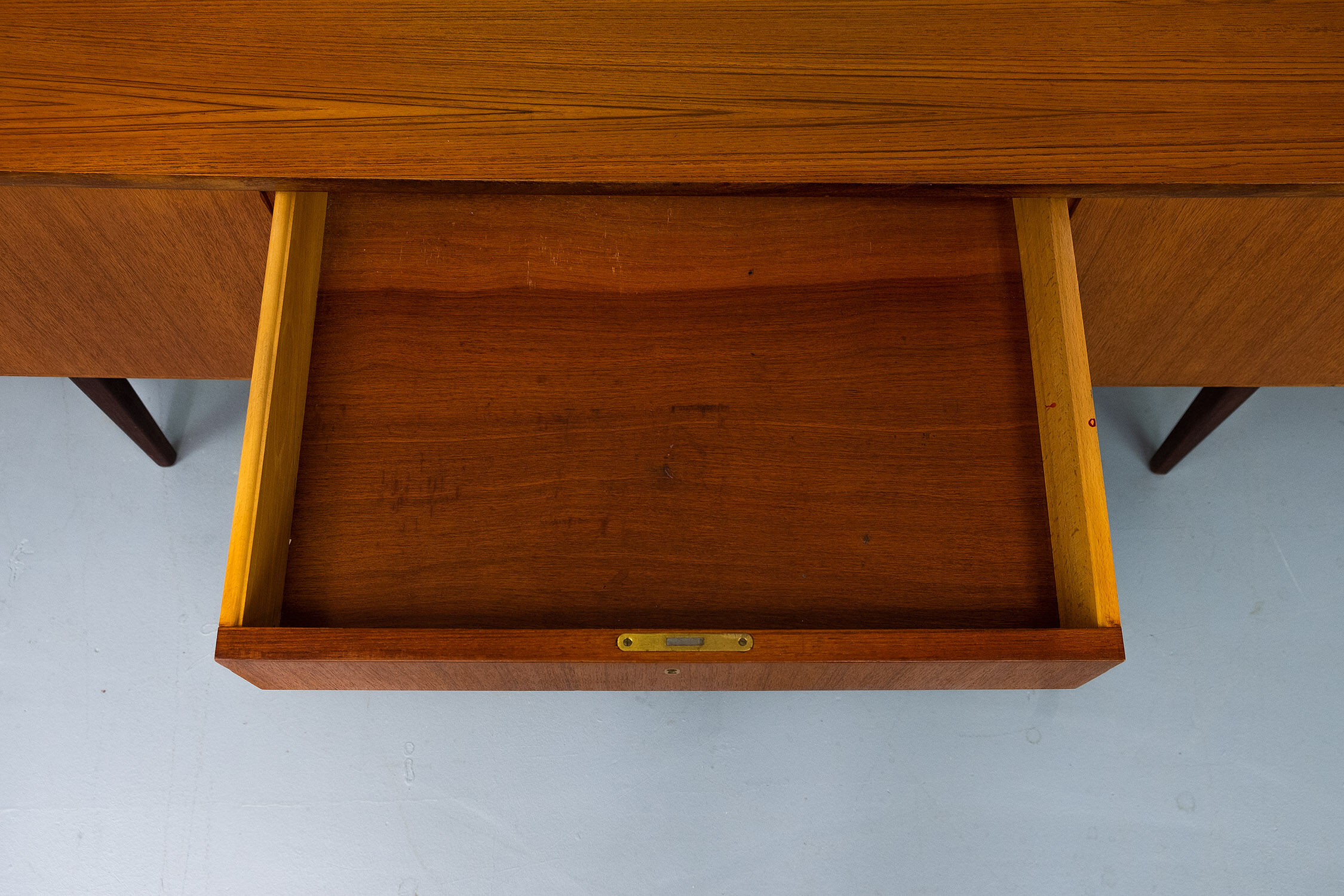 Freestanding vintage teak desk 1960s